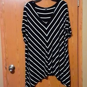 Women's Black and White Stripe Blouse